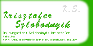 krisztofer szlobodnyik business card